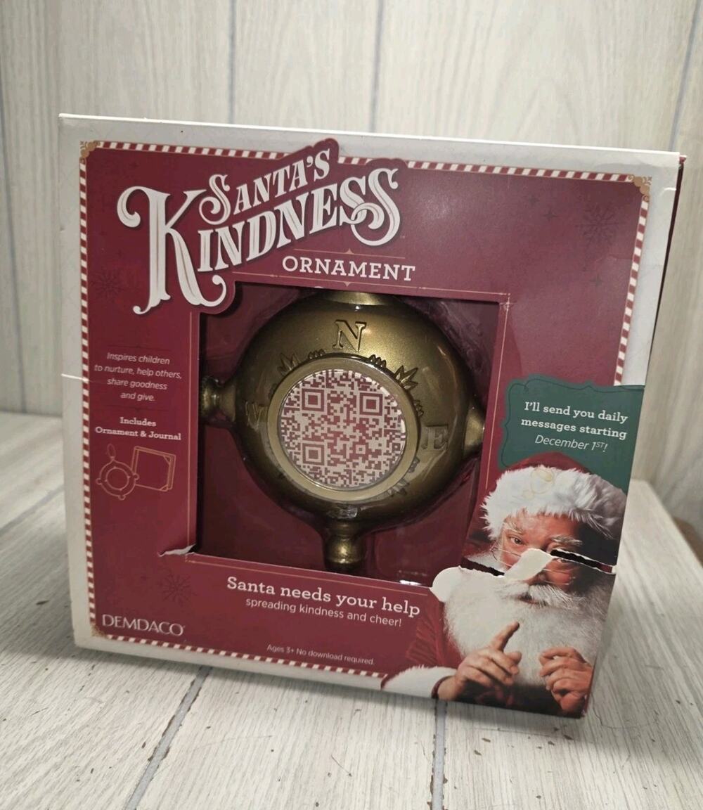 SANTA'S KINDNESS Interactive QR Code Christmas Ornament Writing Journal Holiday